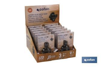 Display stand with 12 units of Zoom head torches - Cofan