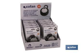 Display stand with 12 units of 24 LED round lamps - Cofan