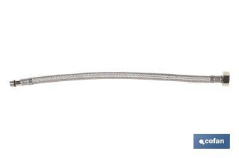 Conexión Flexible | Macho/Hembra | Acero Inoxidable | M 10 x 1 - H 3/8" o H 1/2" | 35 cm de Longitud - Cofan