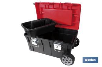 Heavy Duty tool box with two wheels | Deep bottom compartment with high storage capacity - Cofan