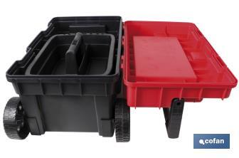 Heavy Duty tool box with two wheels | Deep bottom compartment with high storage capacity - Cofan