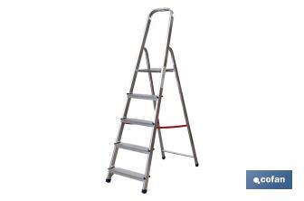 Escalera de aluminio doméstica desde 2 hasta 8 peldaños | Alturas desde 0,41 hasta 2,41 metros | Normativa EN 131 - Cofan