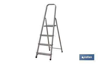 Aluminium ladder available from 2 to 8 steps | Available heights from 0.41 to 2.41 metres | Complies with EN 131 Standard - Cofan