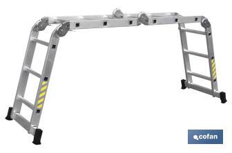 Multipurpose aluminium ladder | Available in 3.25 metres in length and 4 x 3 rungs | Complies with EN 131 and 150 kilograms - Cofan