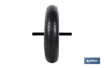 Rueda para carretilla de obra Neumática  con Varillas | Ø del eje en 20 mm | Diámetro rueda Ø 370 mm | Peso máximo 120 kg - Cofan