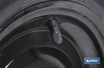 Rueda para carretilla de obra Neumática  con Varillas | Ø del eje en 20 mm | Diámetro rueda Ø 370 mm | Peso máximo 120 kg - Cofan
