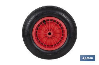 Wheelbarrow wheel with bearing | Manufactured with pneumatic ABS tyre | For loads up to 140kg - Cofan