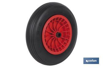 Wheelbarrow wheel with bearing | Manufactured with pneumatic ABS tyre | For loads up to 120kg - Cofan