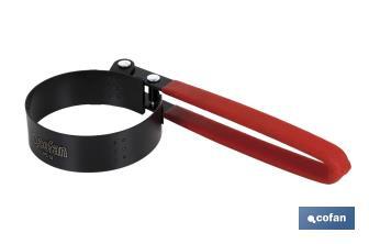 Oil filter wrench | With strap and ratchet effect | For diameters from 60mm to 110mm - Cofan