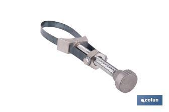 Adjustable oil filter wrench with steel band | Diameters available: Ø65 and Ø105mm  - Cofan