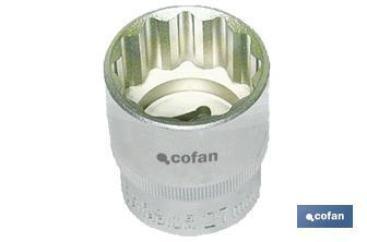 3/8" Drive socket | 6-point socket head | Size from 8 to 22mm - Cofan