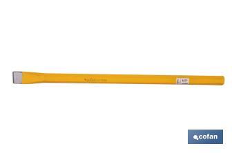 Flat chisel with hex shank | With no protective handle | Available in various sizes | Steel - Cofan