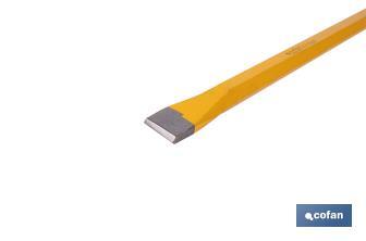 Flat chisel with hex shank | With no protective handle | Available in various sizes | Steel - Cofan