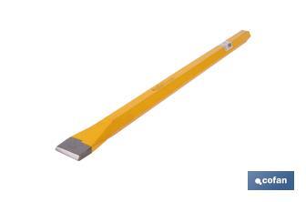 Flat chisel with hex shank | With no protective handle | Available in various sizes | Steel - Cofan