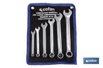 Set of 26 combination spanners | Chrome-vanadium steel | Includes sizes from SW 6 to SW 32mm - Cofan