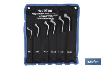 Set of 12 offset ring spanners | Chrome-vanadium steel | Size from 6-7 to 30-32mm - Cofan