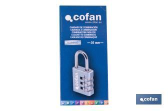 Cadenas à combinaison à 3 chiffres | Cadenas de sécurité pour usage quotidien - Cofan