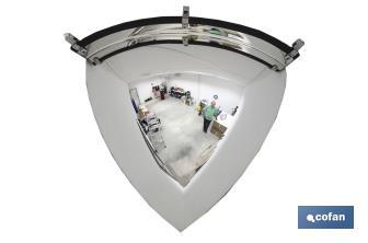 Espejo rinconero | Cuarto hemisférico | Diámetro de 45 cm - Cofan