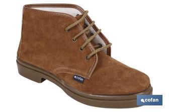 Split Suede Boot | With Shoelace | Delta Model | Work Boots | Rubber Sole - Cofan