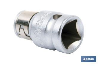 5/6" Ratchet socket bit adaptor | Chrome-vanadium steel | Size: 3/8" - Cofan