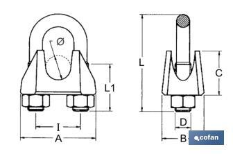 DIN-741-Drahtseilklemme INOX A-2 - Cofan