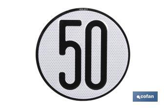 Placa V-4 limitação de velocidade (50 km/h) - Cofan