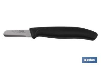 Coltello da raccolta | Confezione da 12 unità | Punta arrotondata | Lama: 4,5 cm | Manico nero - Cofan