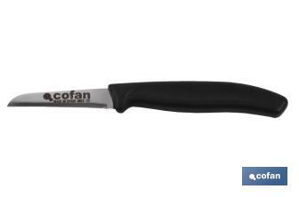 Coltello da raccolta | Confezione da 12 unità | Punta a becco | Lama: 6,5 cm | Manico nero - Cofan