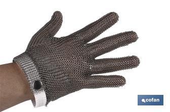 Cut resistant gloves | Butcher Gloves | Steel protective mesh | Metal glove for safety work - Cofan