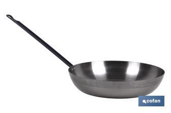 Polished steel Lyonnaise frying pan | With handle | Traditional Format | Rust resistant - Cofan