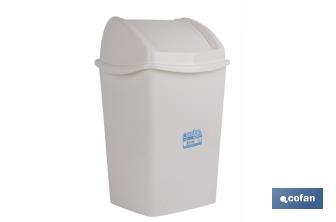 Papelera basculante 15L en colores Blanco y Gris. - Cofan