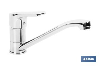 Single-handle sink tap | Low spout | Ross Model | Brass | Size: 12 x 25 x 4cm - Cofan