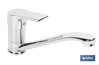 Single-handle sink tap | Low spout | Ross Model | Brass | Size: 12 x 25 x 4cm - Cofan