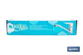 Single-handle sink tap | Low spout | Ross Model | Brass | Size: 12 x 25 x 4cm - Cofan