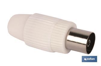 TV Straight Aerial Connector | Female | Length: 9.5mm - Cofan