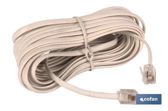 Flat telephone cable | With 2 connectors | Cable length of 2.2 and 4.5m - Cofan