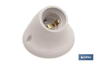 Thermoplastic E-27 Lamp-Holder of Surface | Curved Socket | White - Cofan