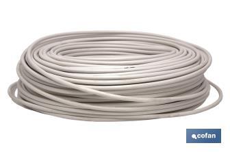 Rollo de cable de Antena TV Coaxial, 75 Ohm, Color blanco, Longitud 100  metros