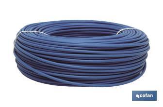Rollo Cable Eléctrico de 100 m | H07V-K | Sección de cable de varias medidas | Color: Azul - Cofan