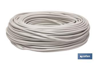 Electric Cable Roll of 100m | PVC H05VV-F| Section 2 x 1mm2 | White - Cofan