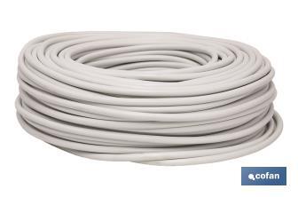 Electric Cable Roll of 100m | PVC H05VV-F| Section 3 x 1.5mm2 | White - Cofan