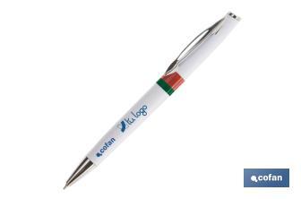 Bolígrafo blanco con bandera de Portugal - Cofan