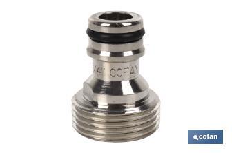 Adaptador de latón de rosca macho 3/4 pulgadas | Apto para manguera | Ideal para jardinería - Cofan