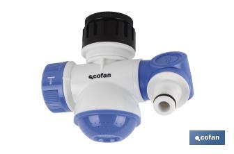 Adaptador de Grifo | Con 3 Funciones de riego | Adaptador para grifo de Manguera - Cofan