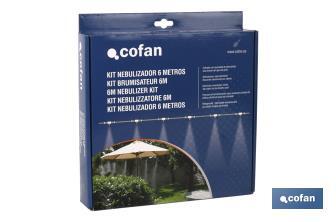Kit de Nebulización de agua | 6 Metros | Contiene 3 Aspersores | Adecuado para terrazas y jardines - Cofan