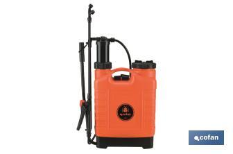 Pulvérisateur dorsal manuel | Capacité : 12 litres | Couleur : orange/noir - Cofan