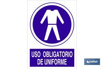 Uso obligatorio de uniforme. El diseño de la señal puede variar, pero en ningún caso se variará el significado de la misma. - Cofan