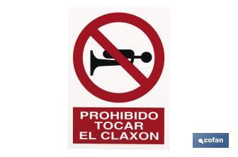 Prohibido Claxon. El diseño de la señal puede variar, pero en ningún caso se variará el significado de la misma. - Cofan