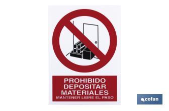 Prohibido Depositar materiales - Cofan