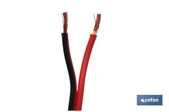 Rouleau de Câble Électrique de 100 m | Parallèle | Section de câble en deux Dimensions | Couleur Noir et Rouge - Cofan